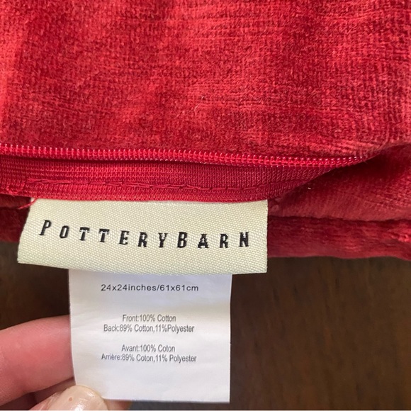 Pottery Barn Velvet Pillow Cover 24”x24” - Picture 3 of 3